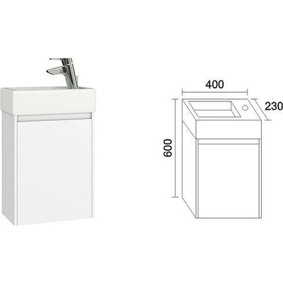 Triano Долен шкаф с мивка "Лара" 40 cm десен бял (73198)