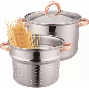Klausberg Тенджера за приготвяне на спагети Klausberg KB 7739, 24 см, 7 l, 3 части, Индукция, Сребрист/розово злато (9999KB7739) - topmall