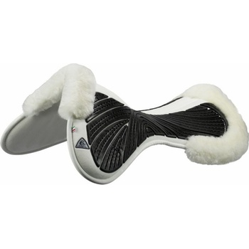 Acavallo Dečka gelová Close Contact & Memory Foam Sheepskin bílá s přírodním beránkem