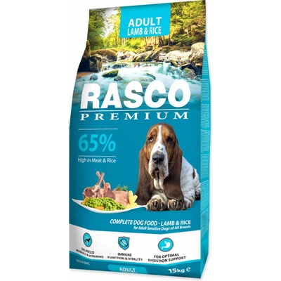 Rasco Premium dog Jahňa a ryža 15 kg