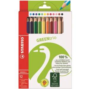 STABILO Комплект моливи Stabilo GreenTrio с дебелина 12 цвята 6203/12 (6203/12)