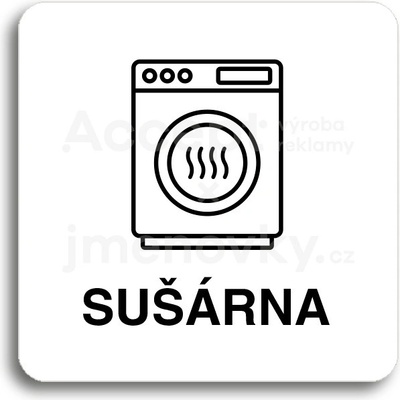 ACCEPT Piktogram sušárna - bílá tabulka - černý tisk bez rámečku