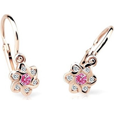 Cutie Jewellery detské náušnice z ružového zlata C2149-10-X-4 fuchsiová