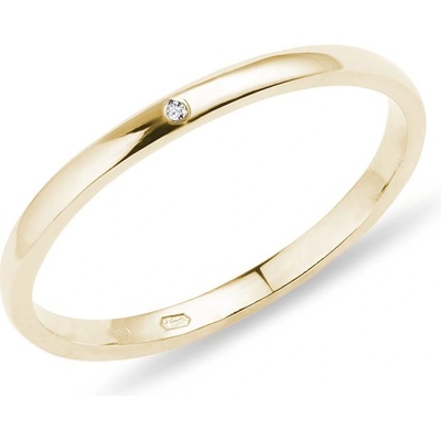 Klenota Minimalistický zlatý prsten s diamantem X0897113L15