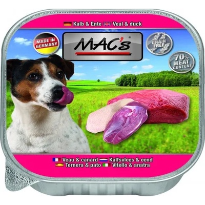 MAC's Mac’s Dog Adult, пастет за пораснали кучета, БЕЗ ЗЪРНО, с телешко и патешко (мин. 70% месо), 150 гр - Германия - 403VE