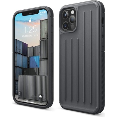 elago Armor Case - удароустойчив силиконов (TPU) калъф за iPhone 12, iPhone 12 Pro (сив)