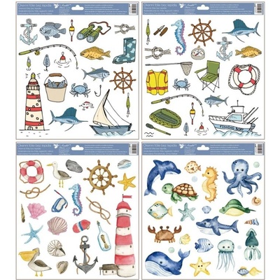 Anděl okenní fólie moře a ryby 30 x 33,5cm 6872 245330 – Zboží Dáma