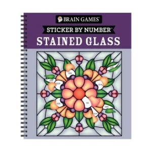 Brain Games - Sticker by Number: Stained Glass (28 Images to Sticker) | Brain Games, New Seasons (ISBN: 9781639382989)