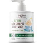 Wooden Spoon Бебешки натурален шампоан за коса и тяло Wooden Spoon - Без аромат, 300 ml - ozone