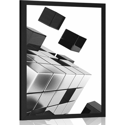 Plakát strategická kostka v černobílém provedení - 20x30 black