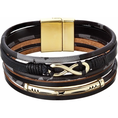 Evolution Group Náramek textilní široký s ozdobou infinity 53011.3 black
