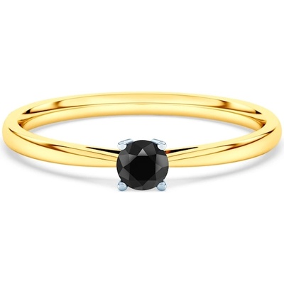 SAVICKI Годежен пръстен savicki: злато, черен диамант