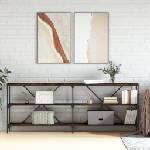 vidaXL Конзолна маса опушен дъб 200x30x75 см инженерно дърво и желязо (832860)