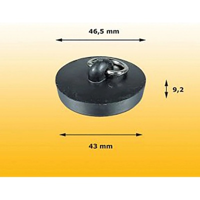 Zátka priemer 46,5 mm guma, čierna