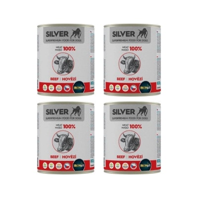 IRONpet Silver Dog Hovězí 100% masa 4 x 800 g