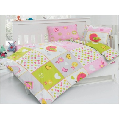 BedTex obliečky Vtáčiky 100x135 cm 40x×60 cm