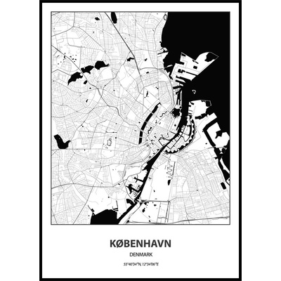Jen tak z lásky Plakát Mapa města (více variant měst) Rozměr plakátu: 40 x 50 cm, Město: Kobenhavn
