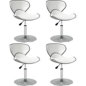 vidaXL Трапезни столове, 4 бр, бели, изкуствена кожа (3088575)