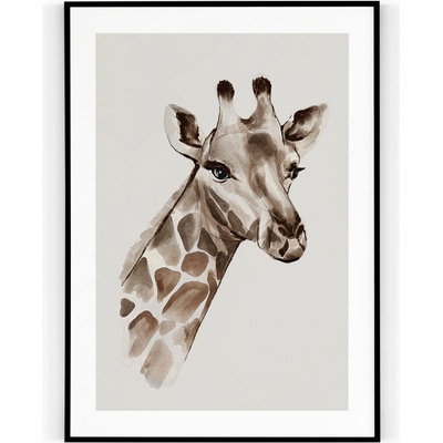 Plakát / Obraz Giraffe A4 - 21 x 29,7 cm Tiskové plátno S bílým okrajem – Zbozi.Blesk.cz