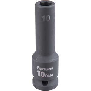 Fortum машинна (ударна) муфа 1/2", 10 mm, L 78 mm, почернена, FORTUM