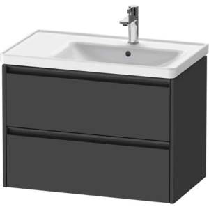Duravit Ketho. 2 - Шкафче за умивалник 55x78x46 см, 2 чекмеджета, графит матово K25286049490000 (K25286049490000)
