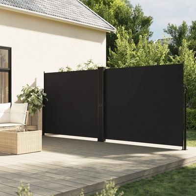 vidaXL Zatahovací boční markýza černá 180 x 600 cm