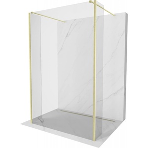 Mexen Kioto Самостоятелна душ кабина 100 x 30 x 30 см, прозрачна, четкана златна - 800-100-030-222-55-00-030 (800-100-030-222-55-00-030)