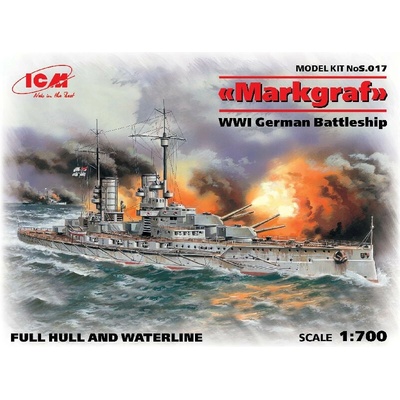 ICM Markgraf WWI german Battelship Full hull & waterline 1:700