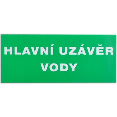 Tabulka Hlavní uzávěr vody
