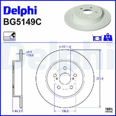 Brzdový kotúč DELPHI BG5149C