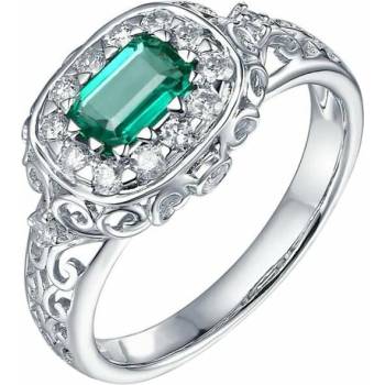 Eppi Zlatý prsteň s emerald smaragdom a diamantmi Huzil R32870