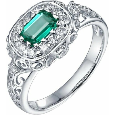 Eppi Zlatý prsteň s emerald smaragdom a diamantmi Huzil R32870