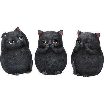 Image 1 of Nemesis Now Комплект статуетки Nemesis Now Adult: Humor - Three Wise Fat Cats, 8 cm (B3655J7)
