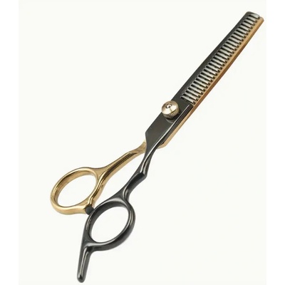 Dog Grooming Scissors nerezová ocel 17 cm černá / zlatá, profesionální oboustranné efilační nůžky – Zbozi.Blesk.cz