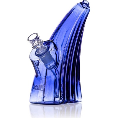 GRAV Sklenený Bong Wave Bubbler 16 cm Modrá