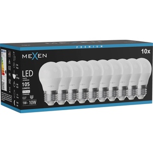 Mexen Nova 10x LED крушка E27, G45, 1W, Неутрална - 4000K, 105 lm - L101-E27-0140-01x10 (L101-E27-0140-01x10)