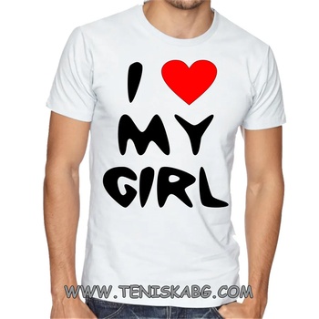 Image 1 of Fruit of the Loom Тениска с надпис - I love my girl