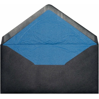 Vystlané obálky - 110 x 220 mm (DL) - Černá + modrý luxusní papír
