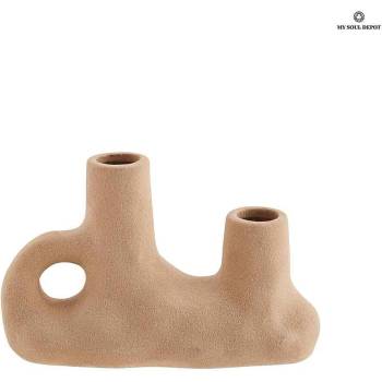 Image 1 of My Soul Depot Керамична двойна ваза / пясъчен цвят (yt210029bn)