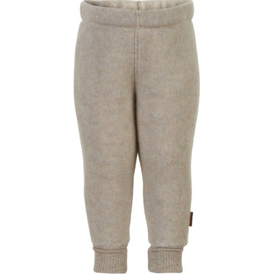 Detské nohavice merino fleece Mikk Line béžové Melange Offwhite