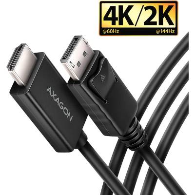 Кабел AXAGON RVD-HI20C2, от DisplayPort(м) към HDMI(м), 1.8m, черен, 4K@60Hz (RVD-HI20C2)
