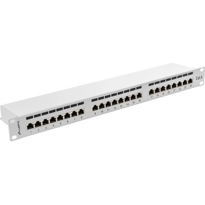 Пач панел Lanberg PPS6-1024-S, 24x порта, 19", 1U, Cat. 6, Shielded, IDC T568A/T568B, сив (PPS6-1024-S)