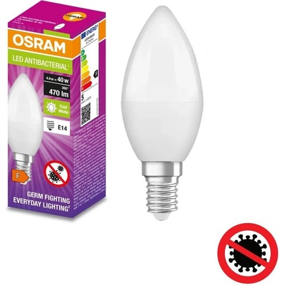 Osram Antibakteriálna LED žiarovka E14 5,5W neutrálna biela sviečka