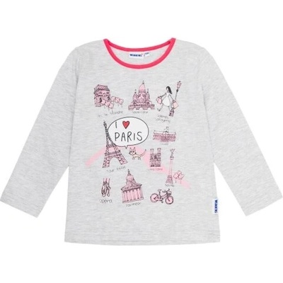 Winkiki dívčí tričko Paris I love Paris šedé
