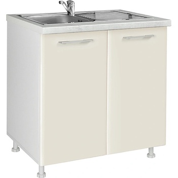 Matis Кухненски шкаф долен за мивка in mdf d80 s бежов гланц