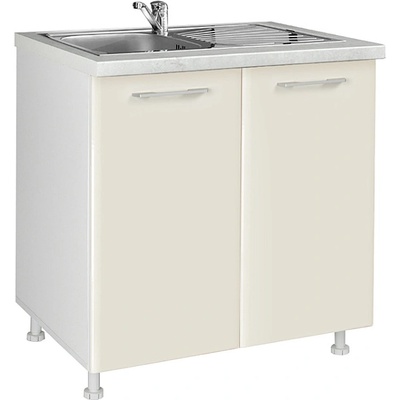 Matis Кухненски шкаф долен за мивка in mdf d80 s бежов гланц