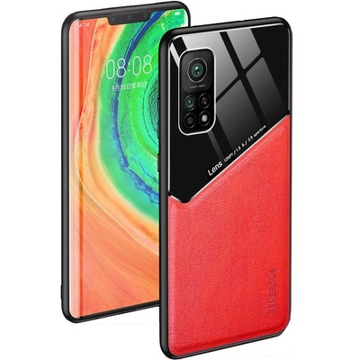 Wooze Xiaomi Redmi Note 11T 5G / Note 11S 5G / Poco M4 Pro 5G, Силиконов калъф, гръб от кожа и плексиглас, средна устойчивост на удар, съвместим с магнитен държач, Wooze Texture, червен (114493) (114493) (114493)