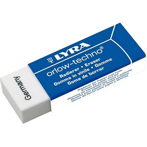 LYRA Ластик LYRA 20 orlow-techno с държач за хартия 62x22x12 mm бял 7410200 (7410200)