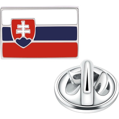 Olivie strieborná brošňa VLAJKA SR 7493