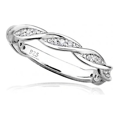 Sofia stříbrný prsten proplétaný se zirkony AEAR5839Z R